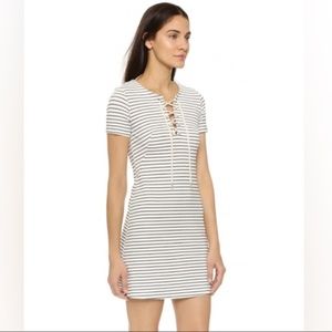 Amanda Uprichard Leighton Lace Up Striped Dress S‎
